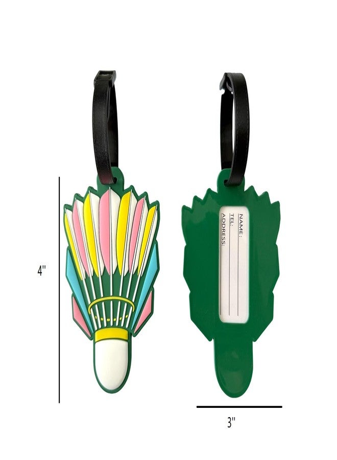 QFSH Colorful Badminton Silicone Luggage Tag Cute Sports Themed Travel Bag Identifier with Secure Attachment for Easy Recognition - Image 5